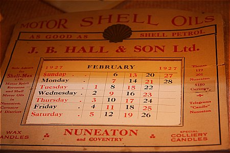 SHELL 1927 CALENDER - click to enlarge